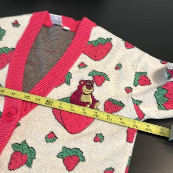 Disney Pixar Latso Strawberry Patterned Cardigan with Pink Trim - Picture 4 of 5